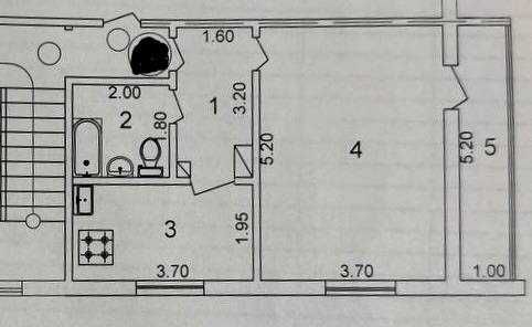 1-комнатная квартира на Госпитальном (Церковь, КДБ банк)  ID: 4064