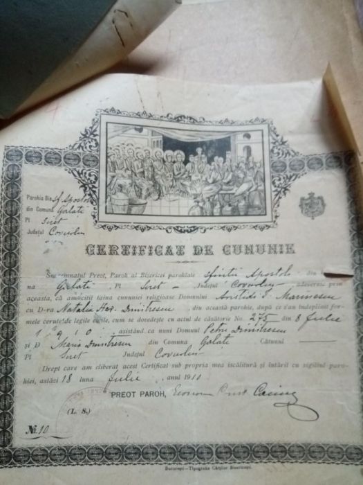 Certificate de casatorie anul1910