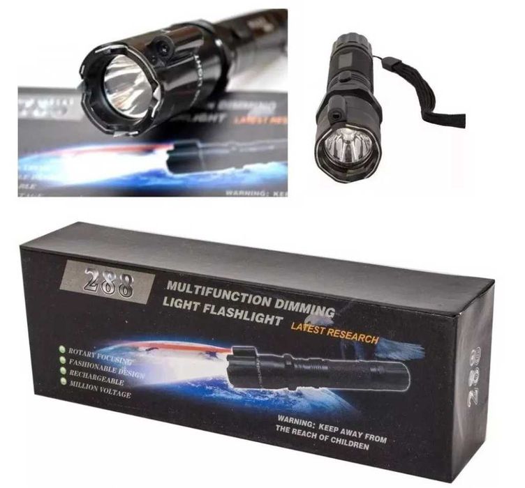 3 в 1 LED фенер с Електрошок и лазер