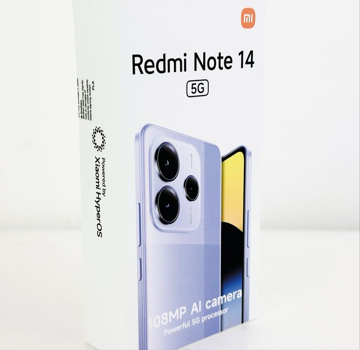 НОВ! Xiaomi Redmi Note 14 5G 256GB 8RAM Black 2г. Гаранция!