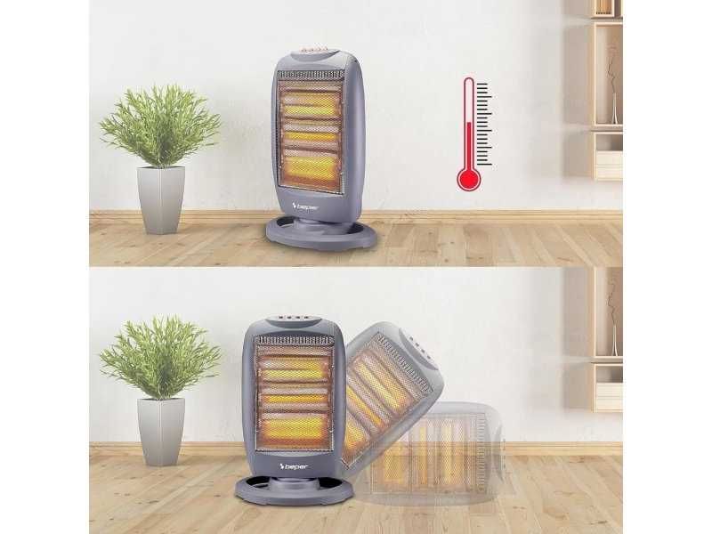 Халогенна Печка за Отопление Beper P203PAN010, 1200 W, Сива