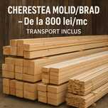 Cherestea molid/brad – grinzi, rigle, scândură – de la 800 lei/mc