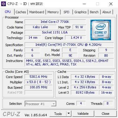 Protsessor Core i7 7700K 4.5GHz BOOST OEM Holati ideal + Garantiya