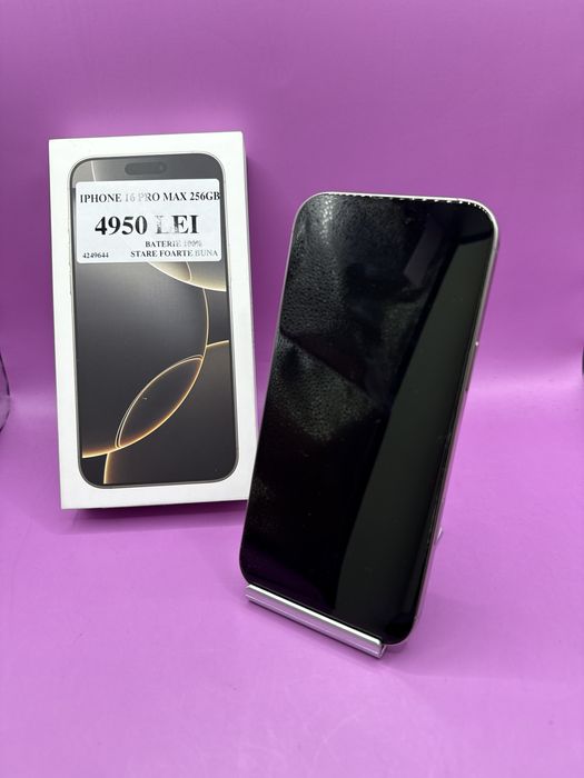 Iphone 16 Pro Max 256gb baterie 100 •Matei Amanet Crangasi•42496