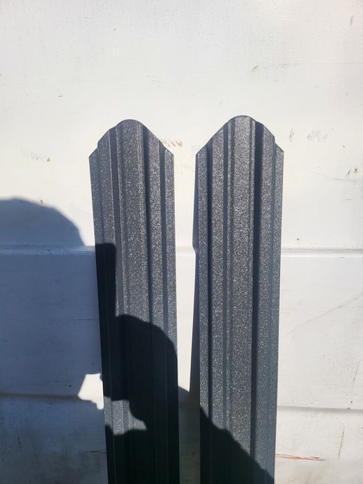 Vand sipca metalica de gard dublu vopsit gri antracid si negru mat