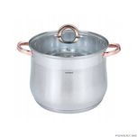 Oala din inox cu capac din sticla, diametru 26 cm, capacitate 10.7