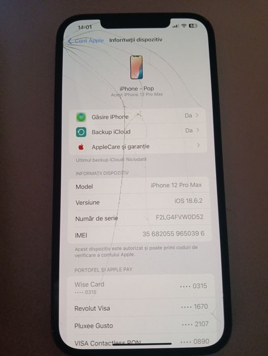 iPhone 12 Pro Max 128GB – Pacific Blue – 600 lei