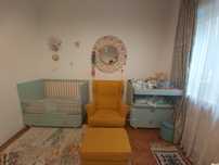 Set Ikea patut bebe+masa de infasat+dulap haine