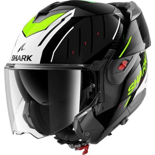 Модуларна Отваряема мото каска за мотор SHARK OXO RYDGER Green/ White