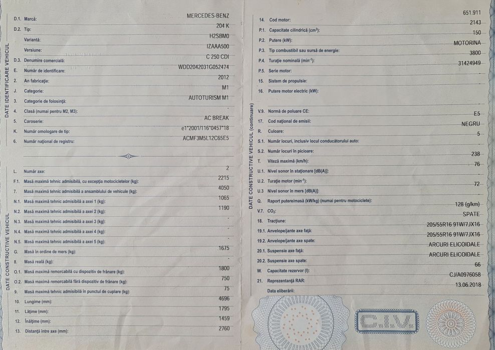 Mercedes C250 204cp cu cutie manuală.