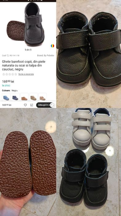 Vand Ghete barefoot piele naturala marimea 20 (12,5) si cadou tenisi a