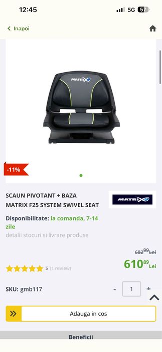 Scaun pivotat matrix compatibil cu toate modularele matrix