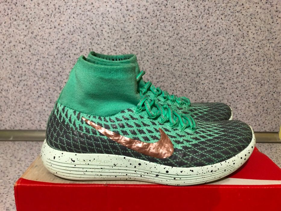 ОРИГИНАЛНИ *** NIKE LunarEpic FLYKNIT Shield Green/ Dark Grey/ Metalli