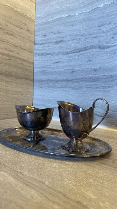 Серебреный набор для кофе старинный в стиле, антиквариат, из Голландии