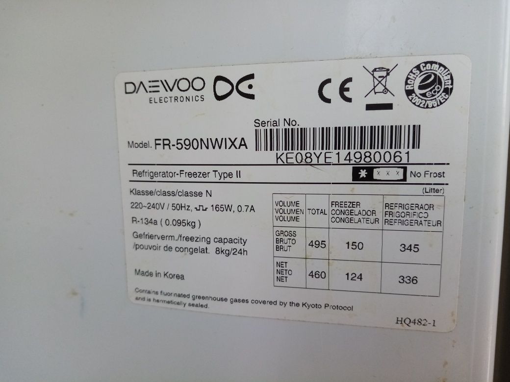 Frigider Daewoo FR-590NWIXA NO Frost pt reparat sau piese