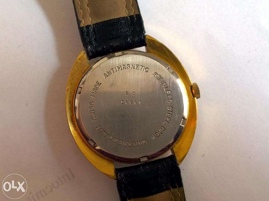 Ceas Lanco Autolube Astrolon Aur 10u cadran argintiu anii 1970 st.fb
