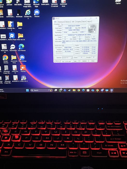 Laptop gaimng schimb/bani 1750