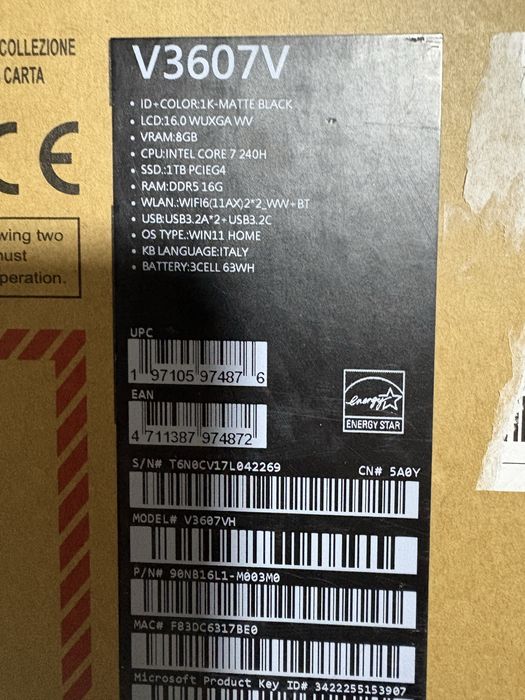 Laptop gaming Asus v3607vh nou