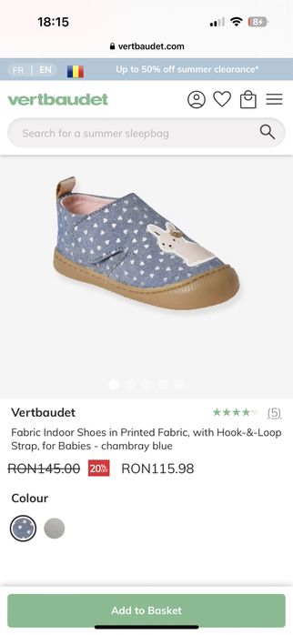 Pantofi copii vertbaudet