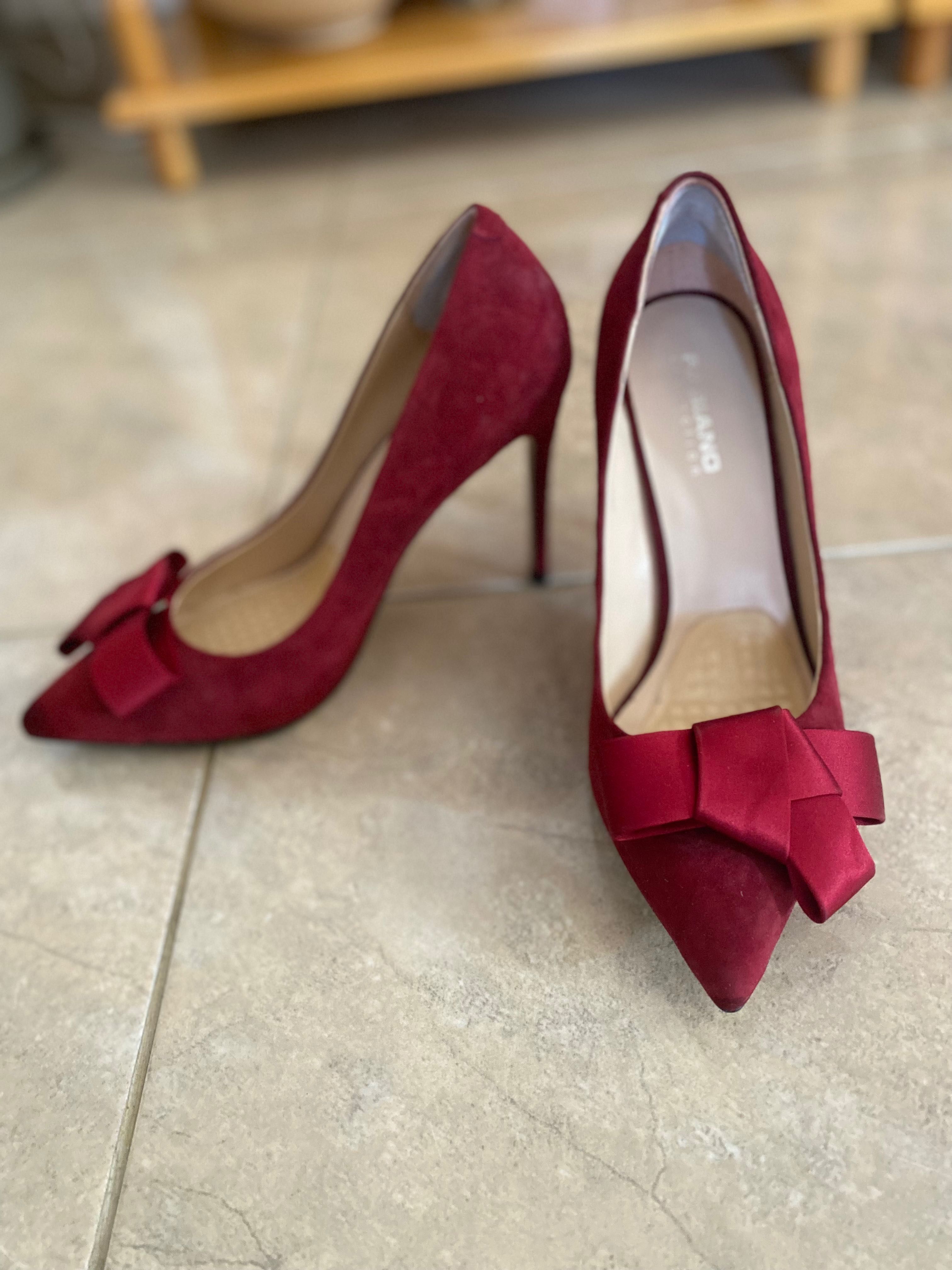 Елегантни обувки в цвят бордо