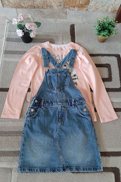 Îmbrăcăminte fete sarafan 3 bluze 140 cm 10 ani