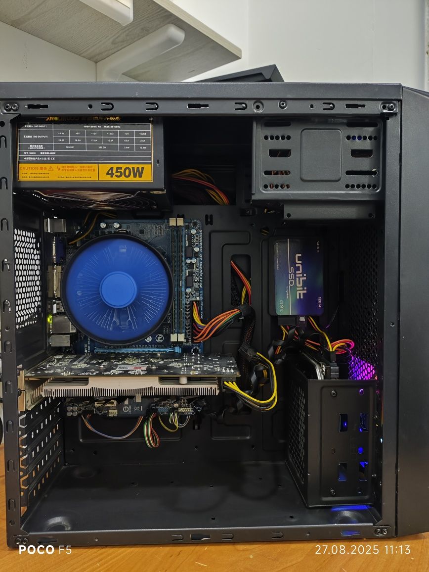 Шустрый игровой компьютер (кейс) i5,8gb,SSD,HDD,Video2gb DDR5