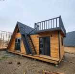 Cabana stil A-Frame, Casa, Foisoare si Terase din structura de lemn