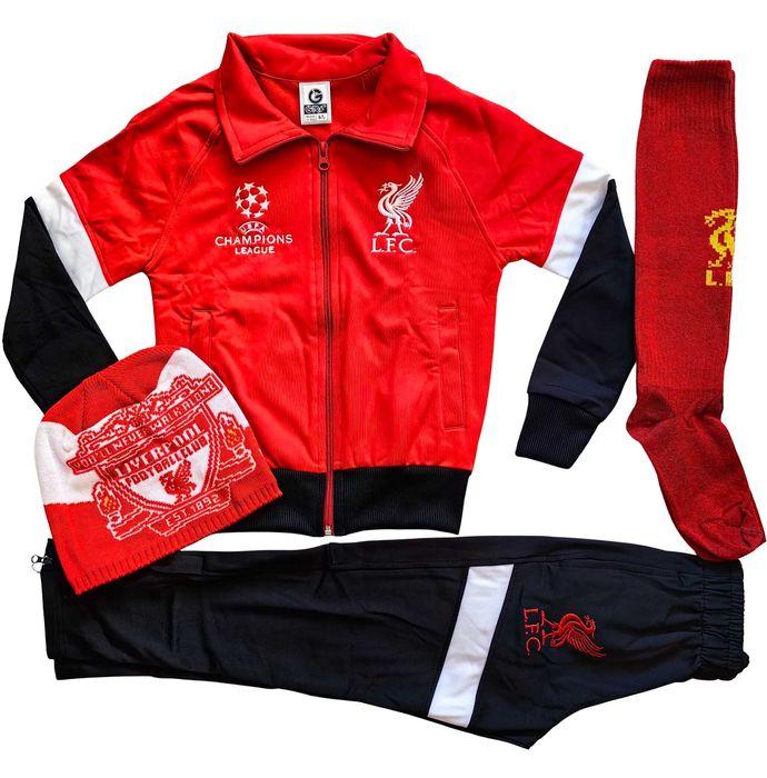 Детски футболен екип Ливърпул комплект дълъг ръкав Liverpool анцуг