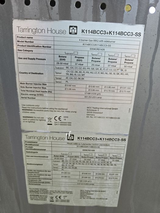 Gratar pe gaz cu 5 arzătoare  pentru curte gradina