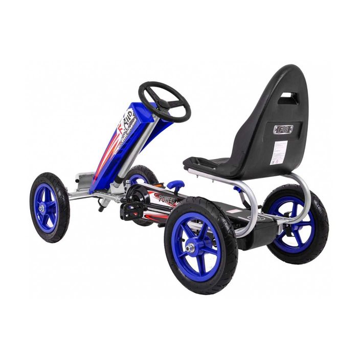 Kart cu pedale, Kinderauto F8-1, roti Gonflabile 10 inch Blue