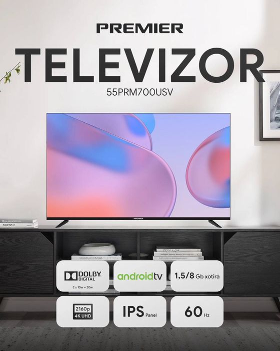 Telvizr  Premier 55PRM700USV UHD 4K. Для дома.