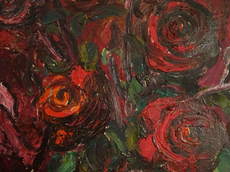 Tablou, Maria Franculescu - Deosebiti trandafiri pe carton