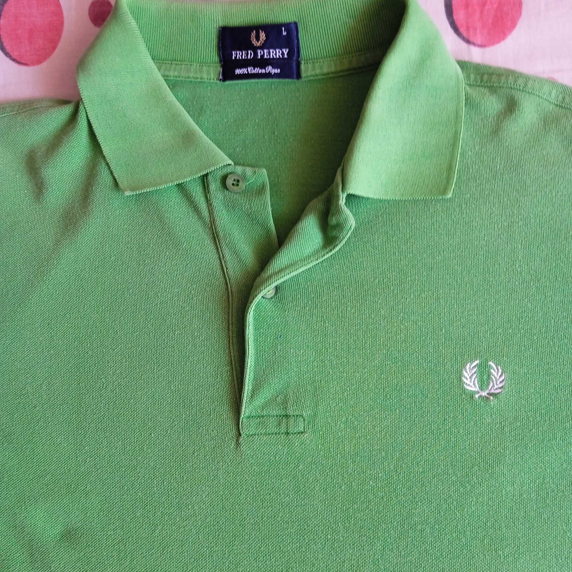 FRED PERRY L 100% ОРИГИНАЛЕН поло-шърт тениска блуза с яка Фред Пери