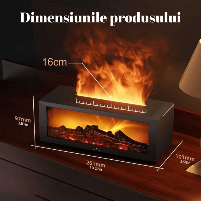 Umidificator Aer cu Efect de Flacara de Tip Semineu