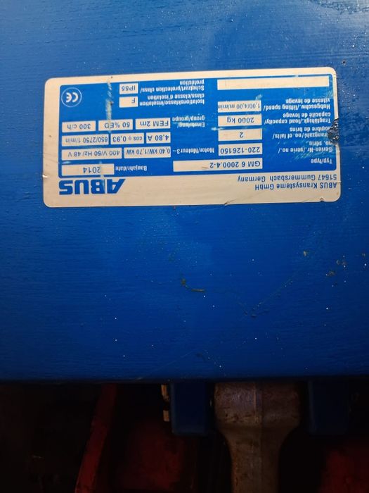 Vând palan electric pentru interior 2000kg