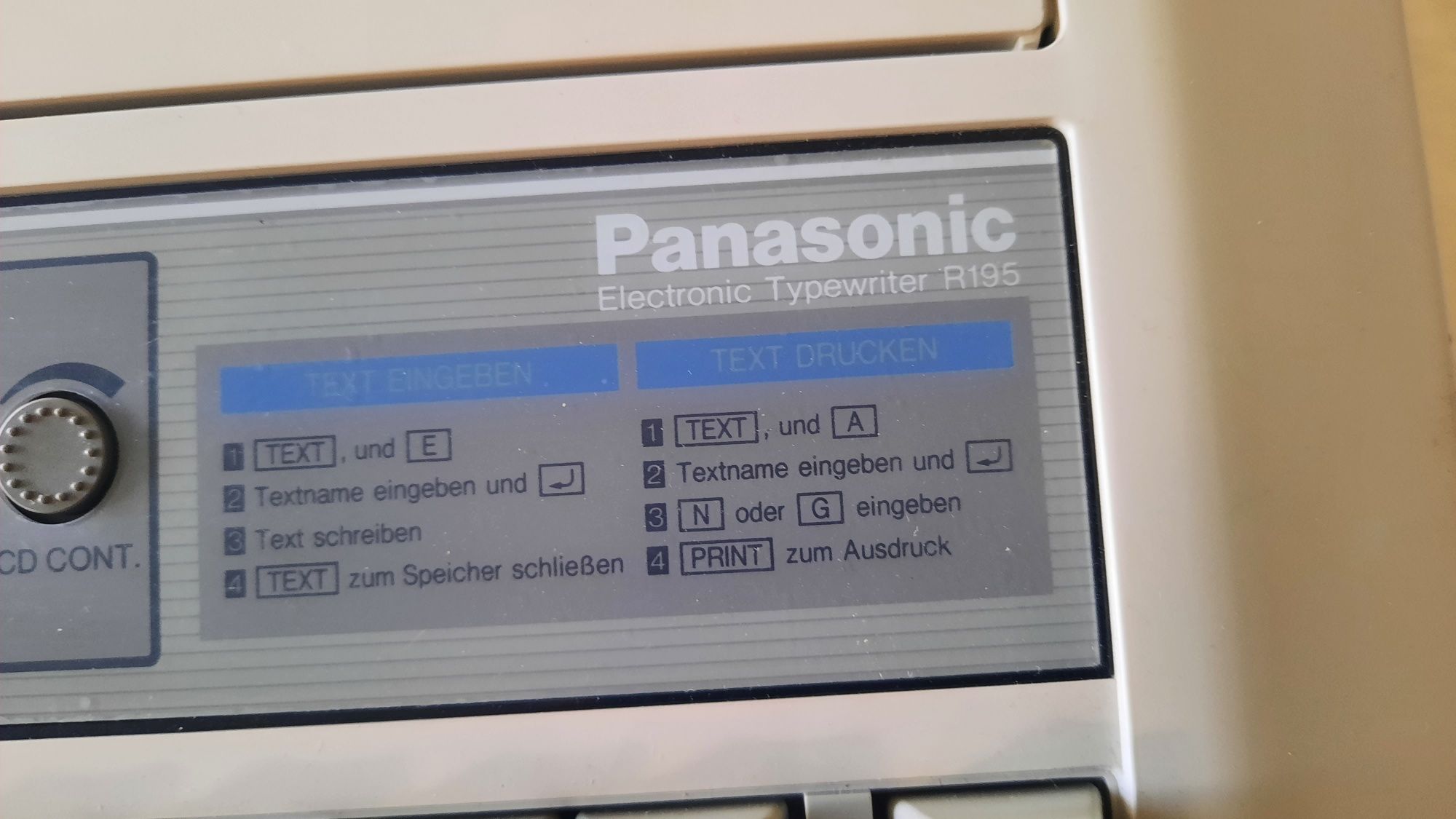 Panasonic kx r195 masina de scris electrica