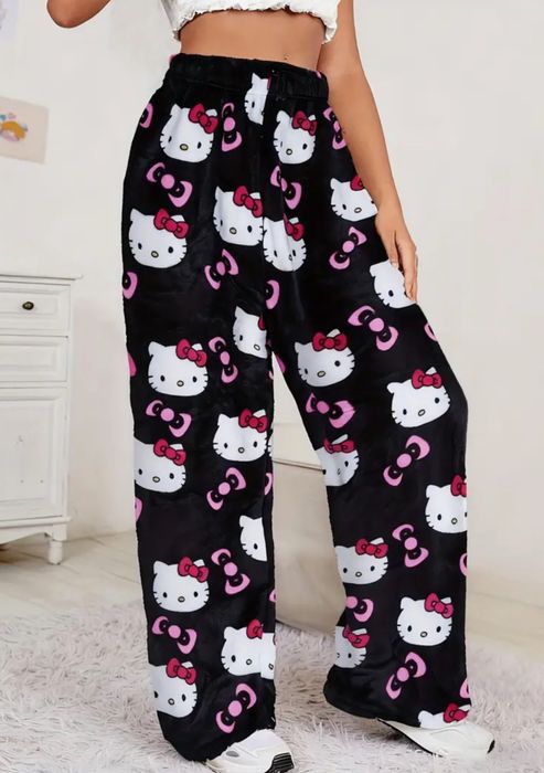Pantaloni Plush Hello Kitty Black S