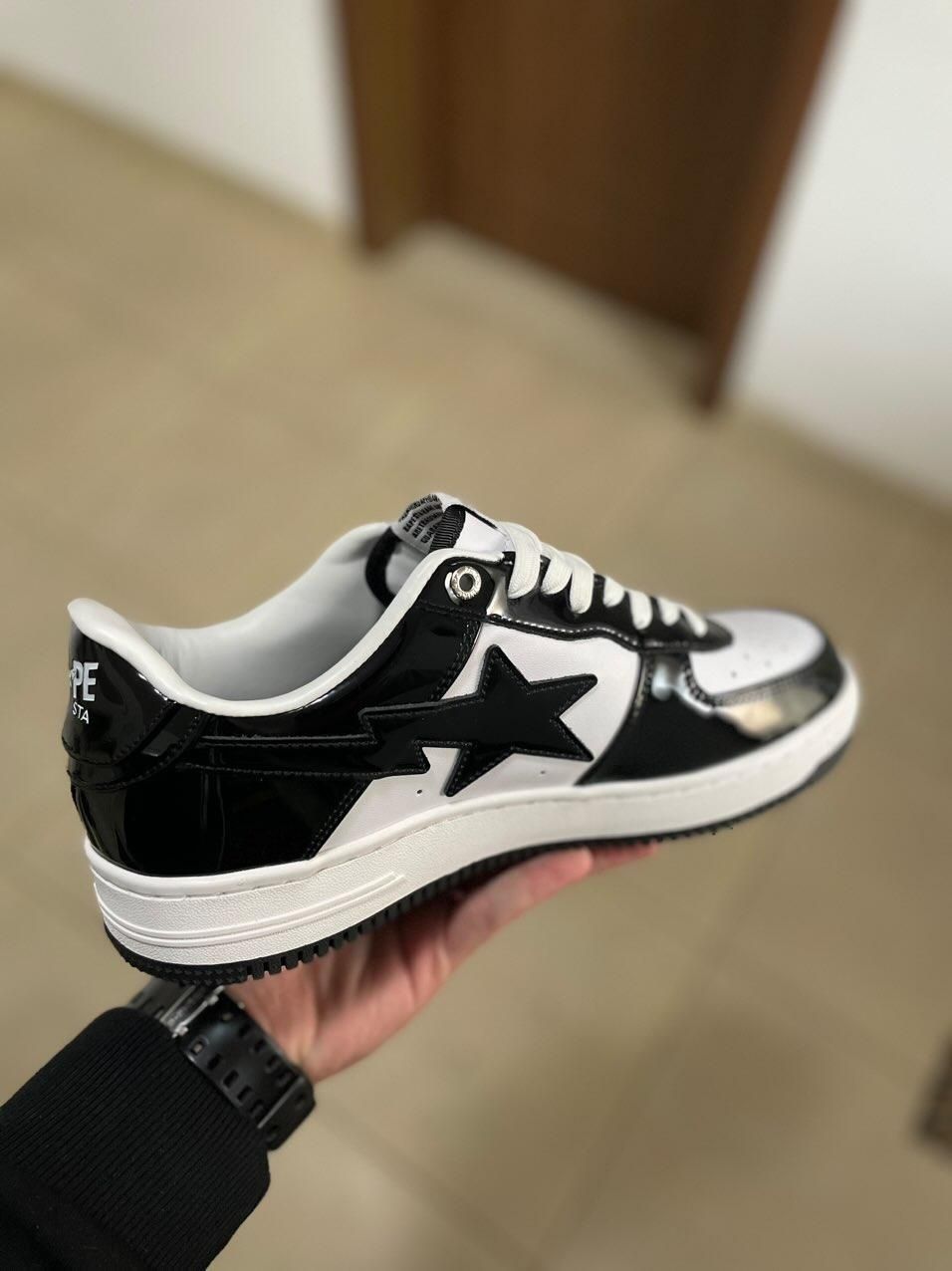 A Bathing Ape 'Bape Sta Patent Leather black and white' 44 размер