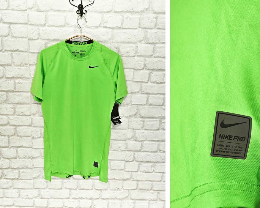 NIKE Pro Compression Оригинална мъжка зелена тениска размер L Нова