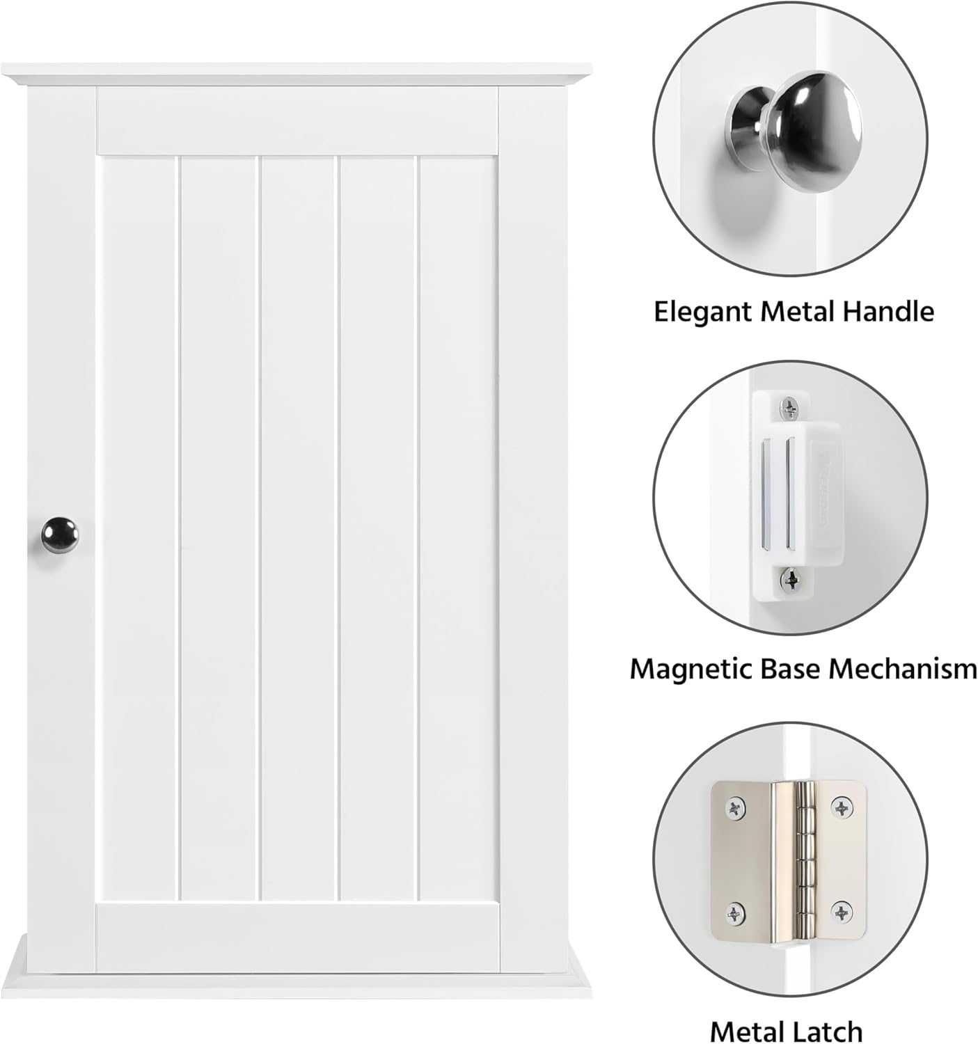 Dulap suspendat alb, rafturi reglabile, baie, bucatarie | 591745 White