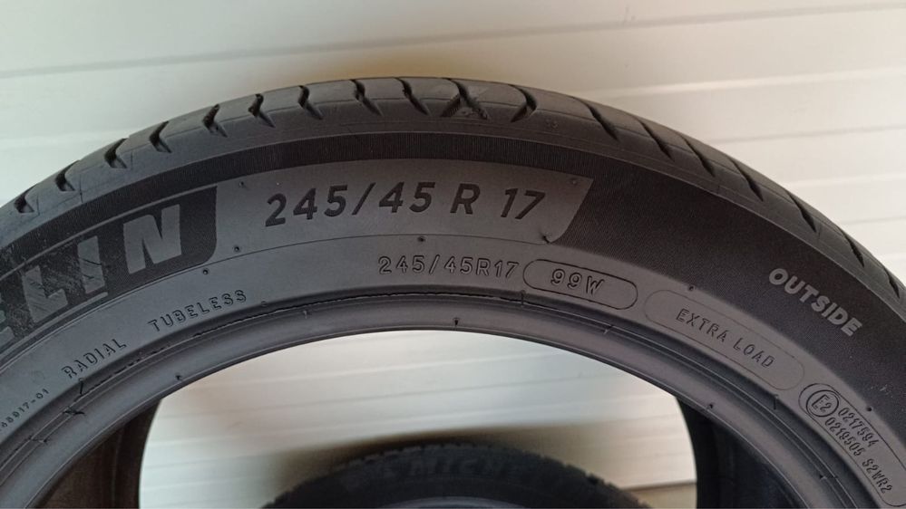 2бр летни гуми 245/45/17/Michelin primacy4/dot0522/5.7мм грайфер/