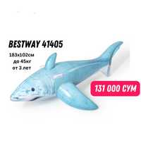Новая надувная игрушка Bestway 41405 BW, 183x102см, "Акула", до 45кг