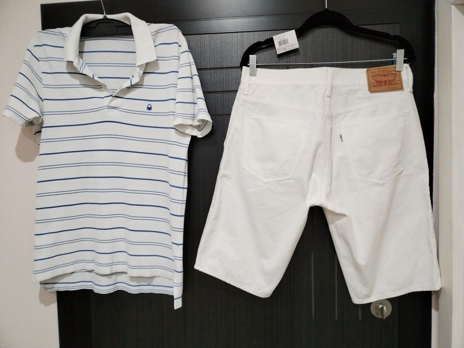 Мъжки къси дънки/панталон Levi's, Тениска Benneton