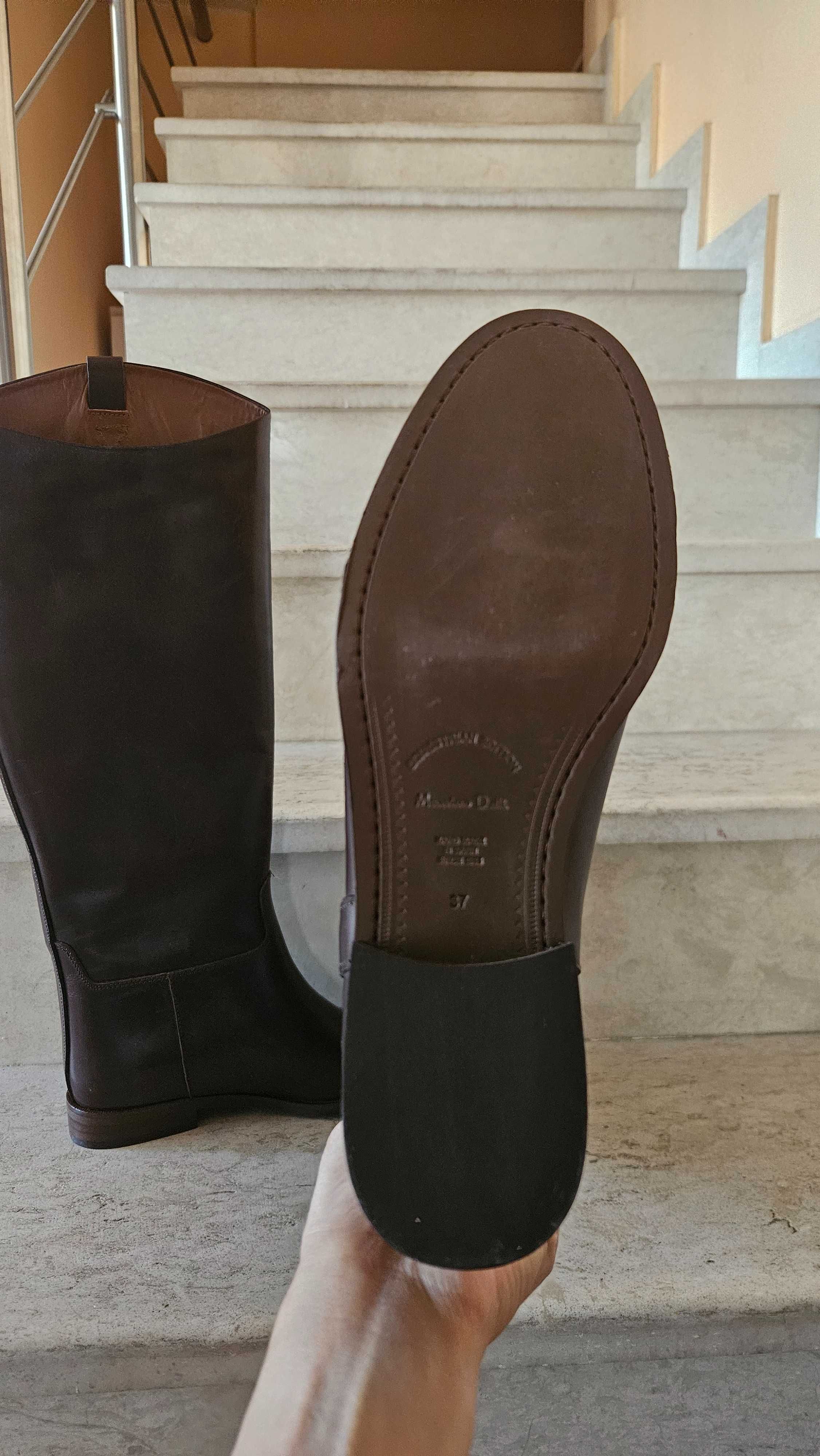 Кожени ботуши Massimo Dutti