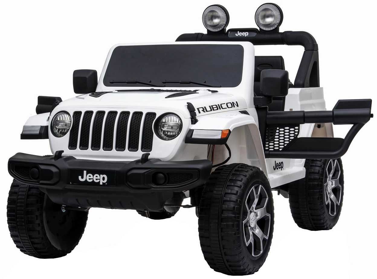 Masinuta electrica copii 2-8 ani Jeep Rubicon 4x4, Roti Moi  Alb