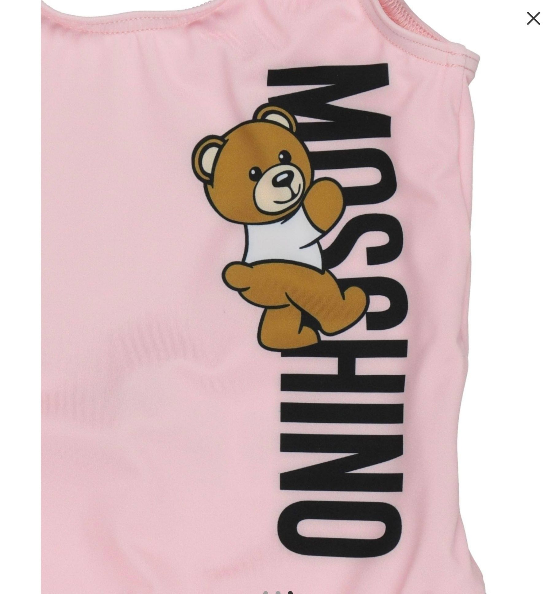 Детски цял бански MOSCHINO за момиче 7-8г/128cm розов лого подплатен