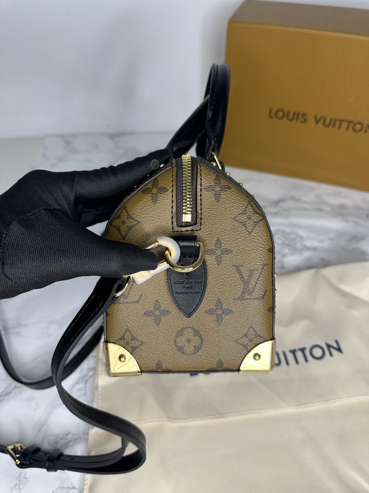 Geanta de lux Louis Vuitton speedy trunk 20 piele canvas cutie cadou