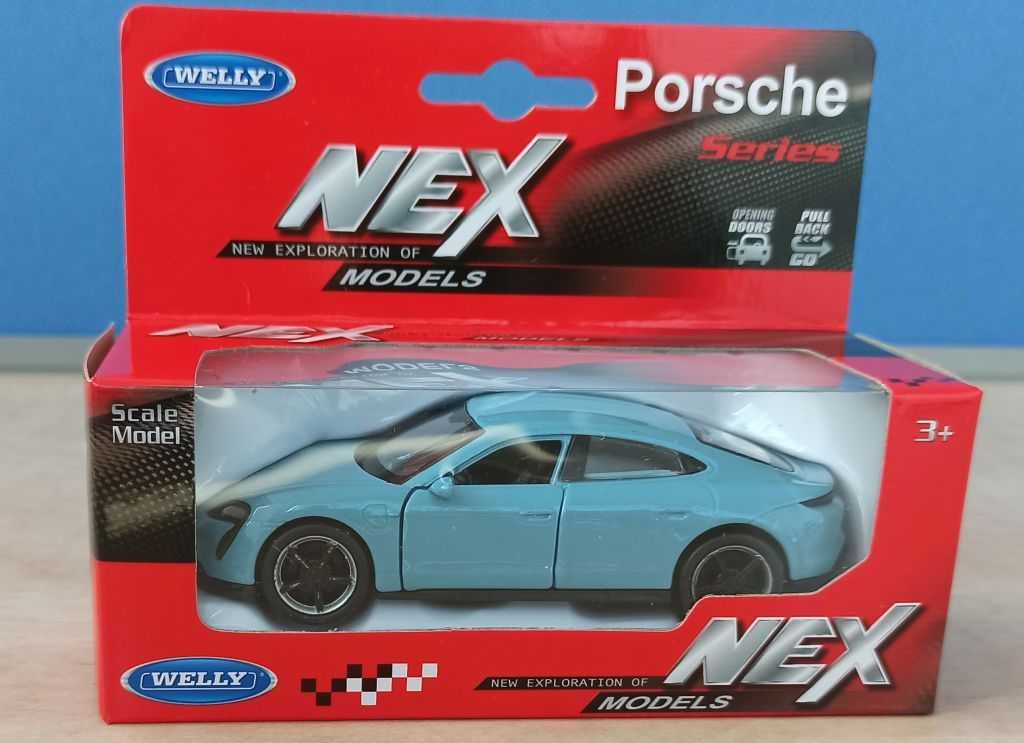 Macheta Porsche Taycan Turbo S 2021 bleu - Welly 1/36