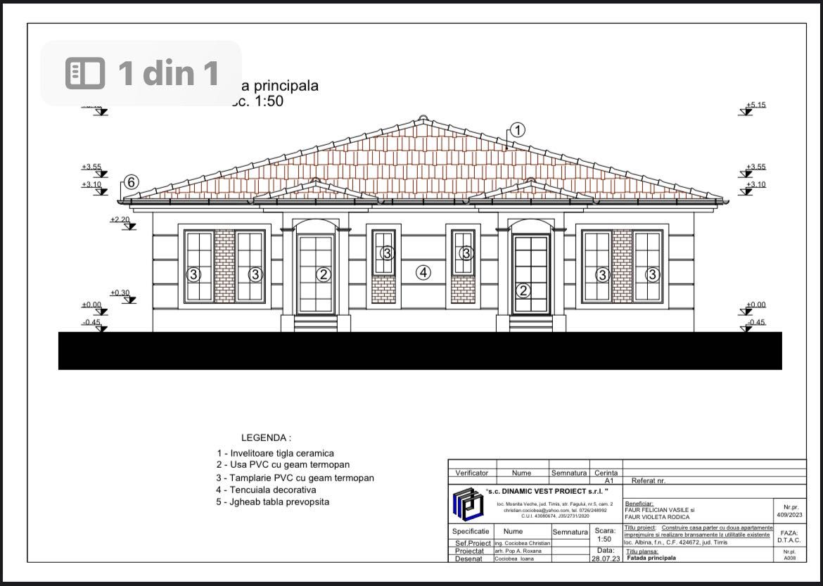 Vand 1/2 duplex cu 3 dormitoare in localitatea Albina,Mosnita Noua