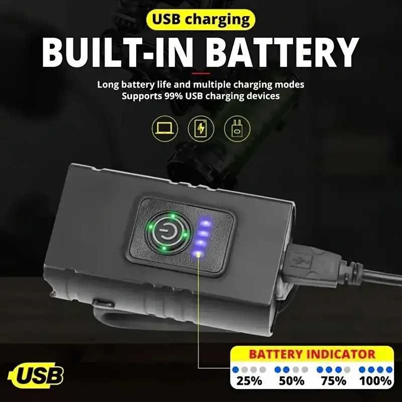 Ултра ярка двойна T6 LED светлина за велосипед, Фар, Алуминий, 1000Lum